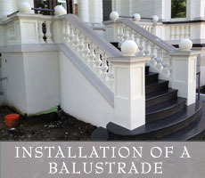 Installation of a balustrade
